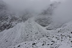 Priečne sedlo partially hidden behind mist