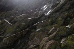 Climbing to Priečne sedlo