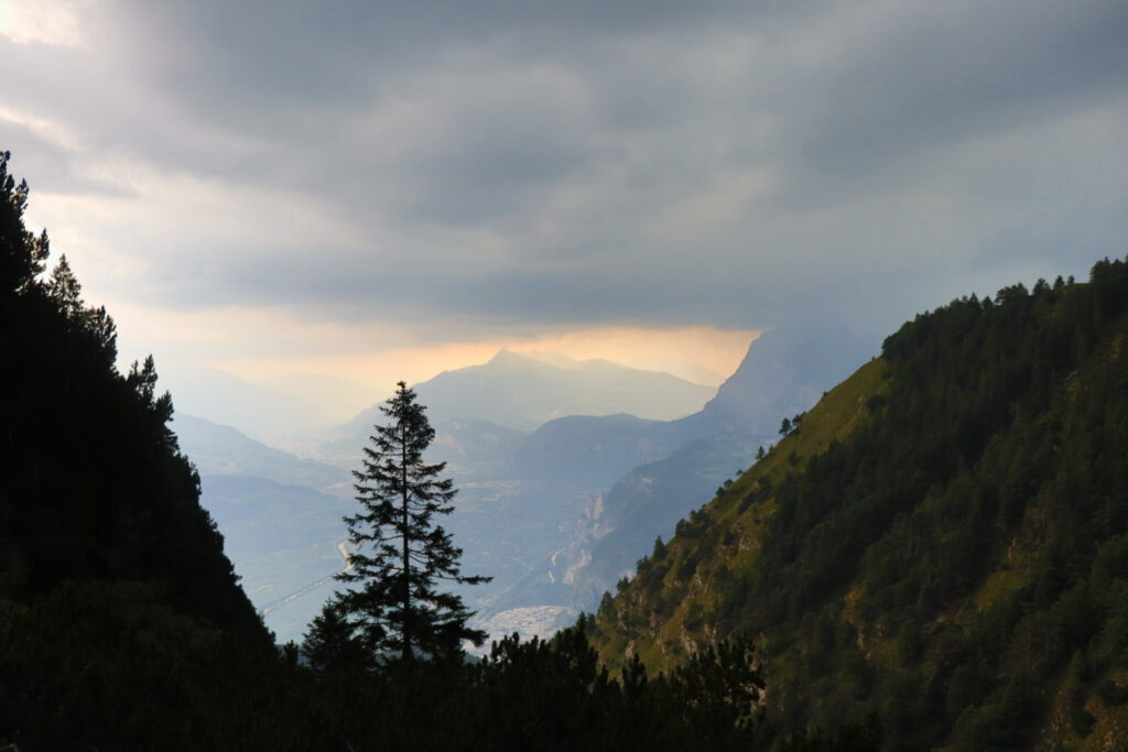 Descent from Cima Roccapiana, near the Malga Bodrina chalet