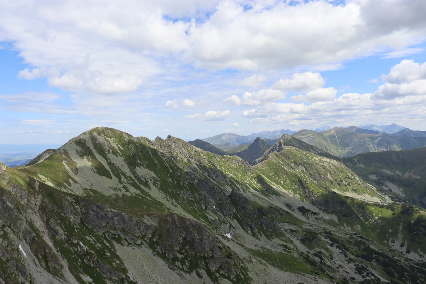 The ascent, view towards the High Tatras mountain range