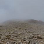 Piz Duleda covered in mist