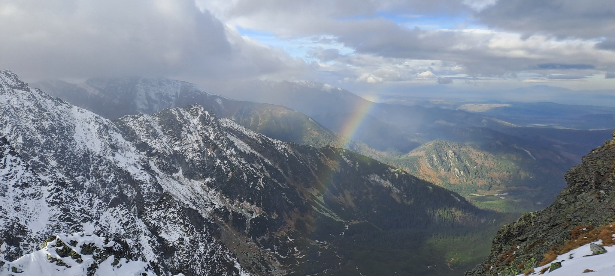 Rainbow close to Jahňací štít, an indicator how erratic the weather was