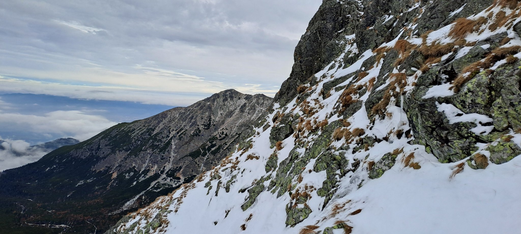 Snowy slope at Jastrabia veža (this was one of my many unintentional detours)